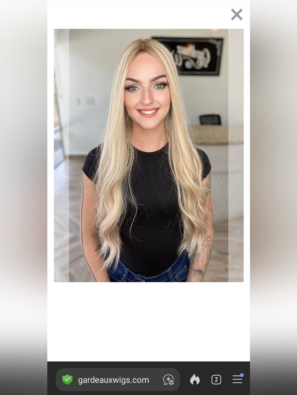 Gardeaux Wigs Topper Rooted Blonde 24 In Long 8x8 Cap 100% Human Hair Silk Top